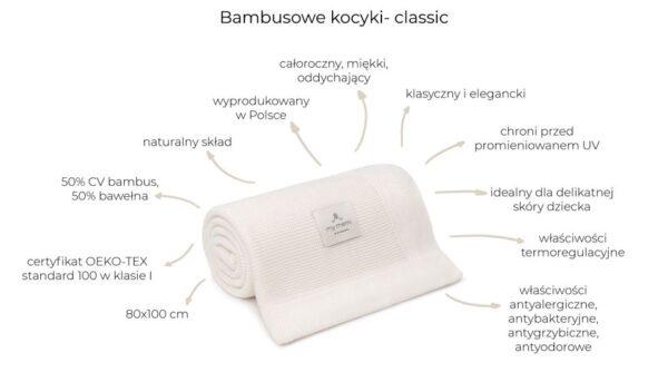 Bambusowy kocyk 80x100 powder pink MY MEMI - obrazek 8