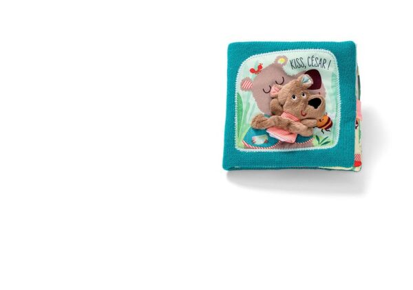 Książeczka z mini-pacynką na palec wielofunkcyjna "Buziaki dla Cezara" Niedźwiadek Cesar 12 m + LILLIPUTIENS - obrazek 5
