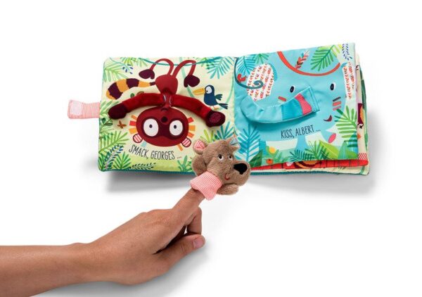 Książeczka z mini-pacynką na palec wielofunkcyjna "Buziaki dla Cezara" Niedźwiadek Cesar 12 m + LILLIPUTIENS - obrazek 6