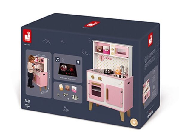 Duża kuchnia drewniana z dźwiękiem i 6 akcesoriami Candy Chic, Janod - obrazek 4