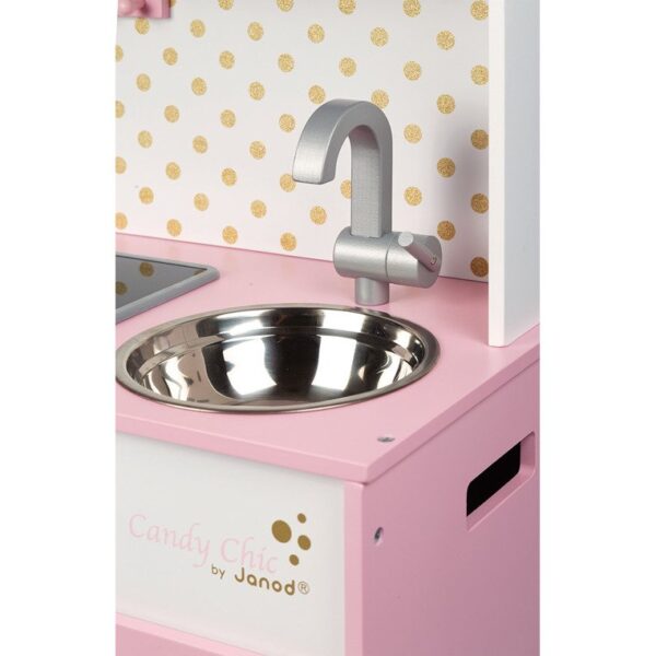 Duża kuchnia drewniana z dźwiękiem i 6 akcesoriami Candy Chic, Janod - obrazek 9