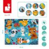 Puzzle sensoryczne 20 elementów Leśne zwierzęta, Janod - obrazek 2