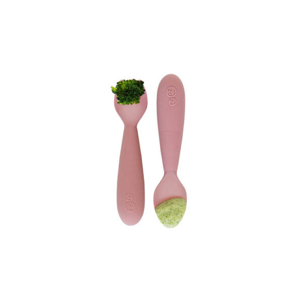 Komplet silikonowych sztućców Mini Utensils pastelowy róż EZPZ - obrazek 4