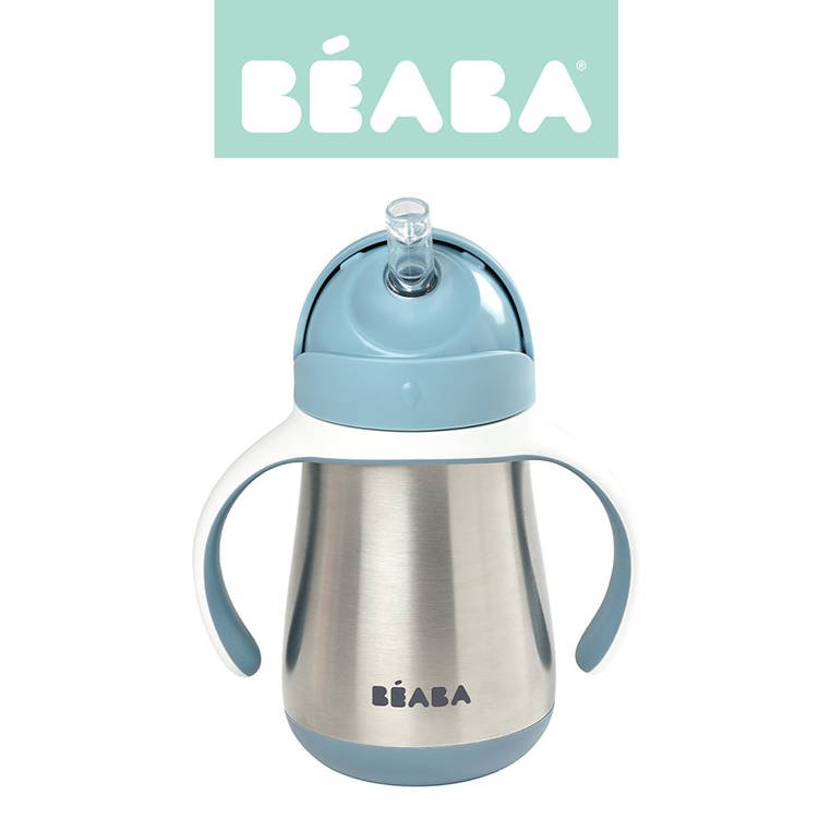 Bidon termiczny termobutelka ze słomką 250 ml Windy Blue BEABA