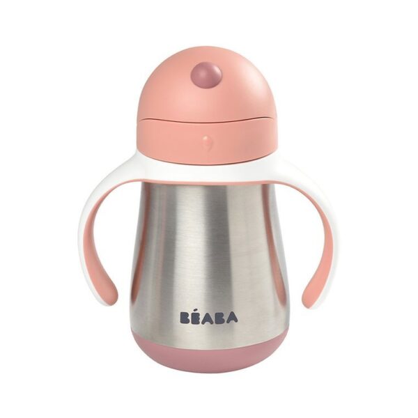 Bidon termiczny termobutelka ze słomką 250 ml Old Pink BEABA - obrazek 7