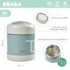 Pojemnik - termos obiadowy ze stali nierdzewnej z hermetycznym zamknięciem 300 ml light mist/eucalyptus green Beaba - obrazek 2