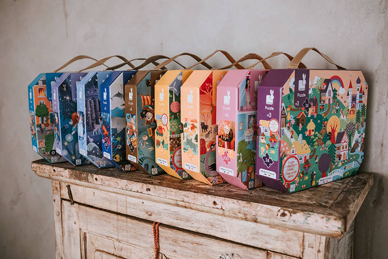 Puzzle w walizce Miasto 36 elementów 4+ Made in France, Janod - obrazek 6