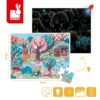 Świecące puzzle z mini-lampką UV Las 24 elementy 3+, Janod - obrazek 3