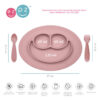 Komplet naczyń silikonowych Mini Feeding Set pastelowy róż EZPZ - obrazek 3