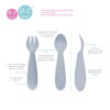 Komplet naczyń silikonowych Mini Feeding Set pastelowa szarość EZPZ - obrazek 4