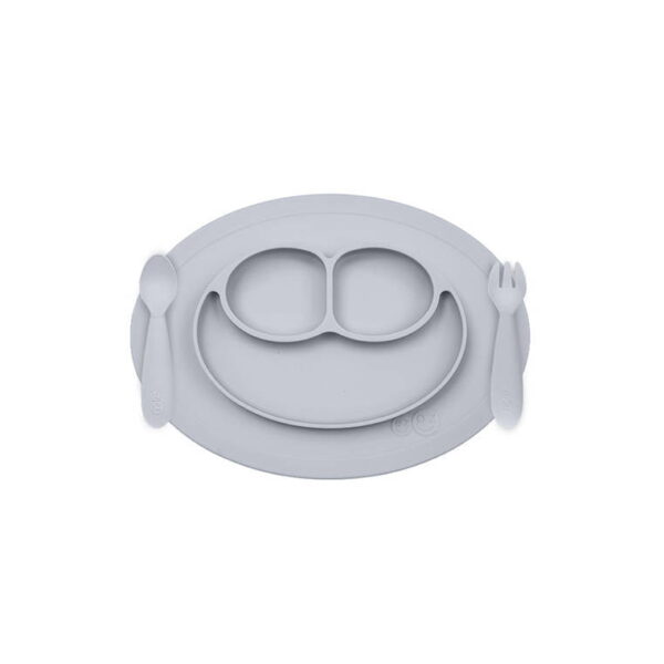 Komplet naczyń silikonowych Mini Feeding Set pastelowa szarość EZPZ - obrazek 5
