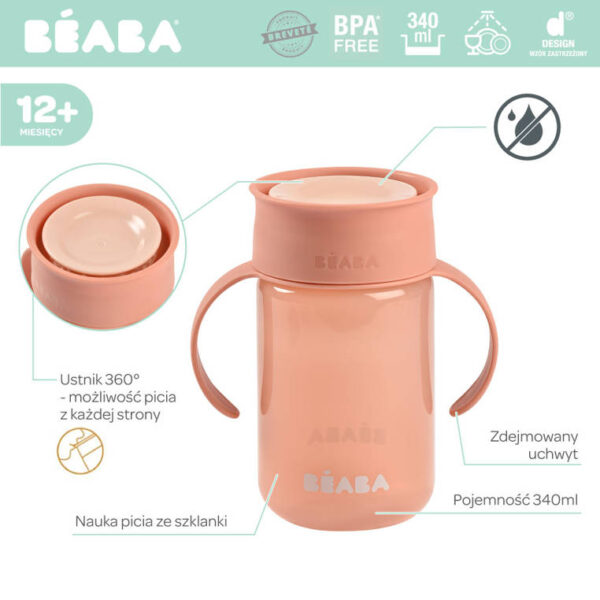 Kubek treningowy 360° pink Beaba - obrazek 7