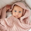 Kocyk merino PREMIUM - pudrowe ciasteczko Lullalove