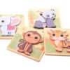 Drrewniane układanki puzzle The wildies Family Joueco