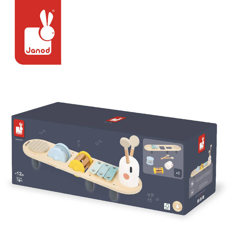 Muzyczny ministolik Dżdżownica Sweet Cocoon 12 m +, Janod - obrazek 4