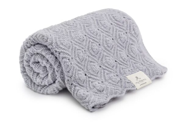 Kocyk ze 100% wełny merino grey Pearl - premium collection My memi