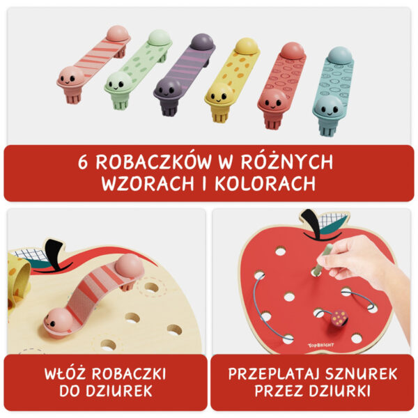 Zabawka edukacyjna dla dzieci Robaczki w jabłuszku TOPBRIGHT - obrazek 6