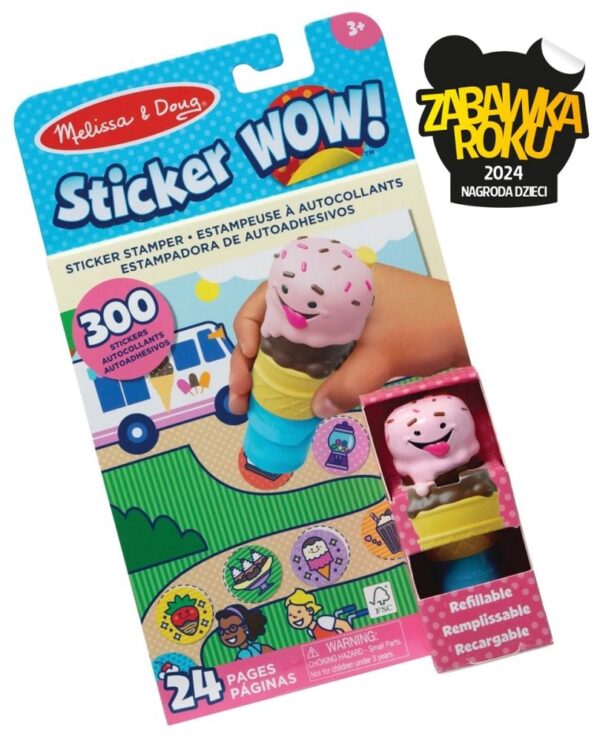 Stempelki z naklejkami STICKER WOW! Lody