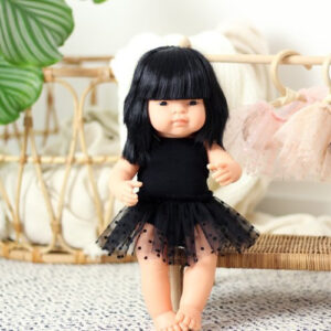 Strój Baletnicy KOLORY : Body + Spódniczka tutu 38 cm Miniland - czarny