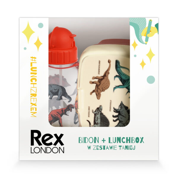 Zestaw śniadaniowy lunchbox i bidon Dinozaury, Rex London - obrazek 3