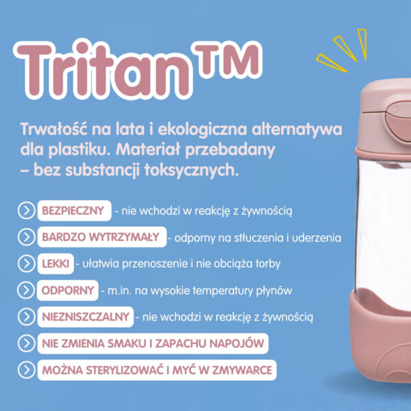 Sportowa butelka tritanowa 450 ml, Lemon Twist, b.box - obrazek 4