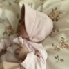Bambusowa bonetka/czapeczka Pudrowy Róż Samiboo - obrazek 2