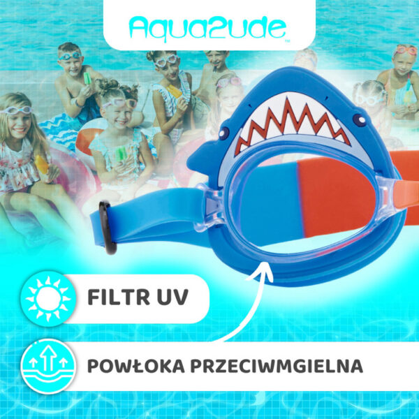 Okulary do pływania dla dzieci Szczęki rekina 2, Aqua2ude - obrazek 3