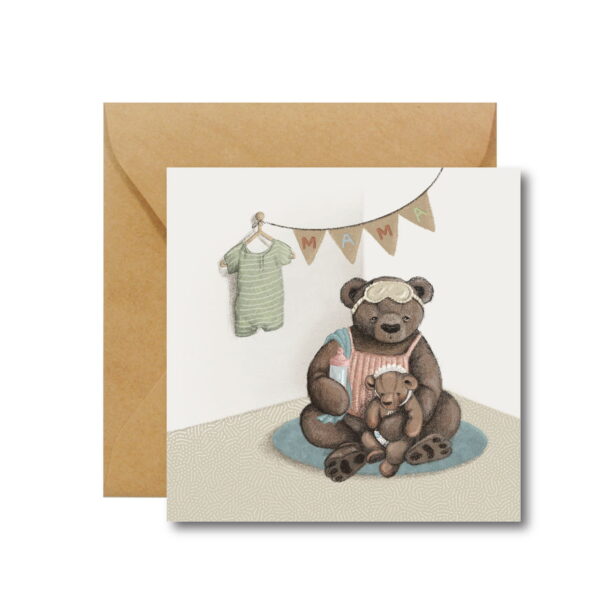 KARTKA NA NARODZINY HELLO MAMA BEAR - HI LITTLE