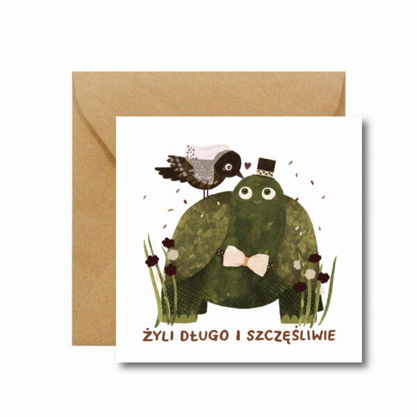 KARTKA NA ŚLUB - ŻYLI DŁUGO I SZCZĘŚLIWIE Hi Little
