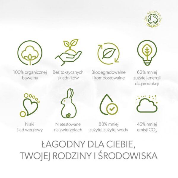 Waciki kosmetyczne w płatkach, 100% bawełna organiczna, 100 szt. Simply Gentle - obrazek 4