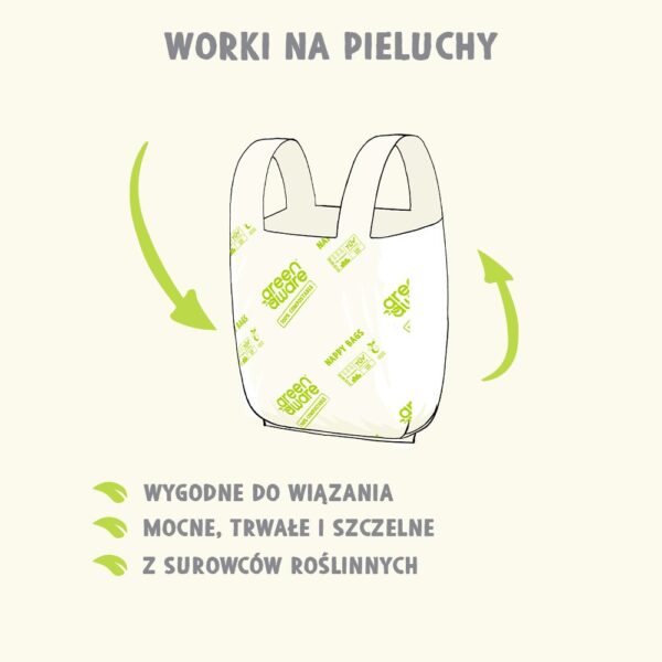 Kompostowalne woreczki na zużyte pieluszki, 30 szt. GreenAware - obrazek 4