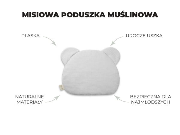 PODUSZKA MISIOWA MUŚLINOWA  sand Sleepee - obrazek 2
