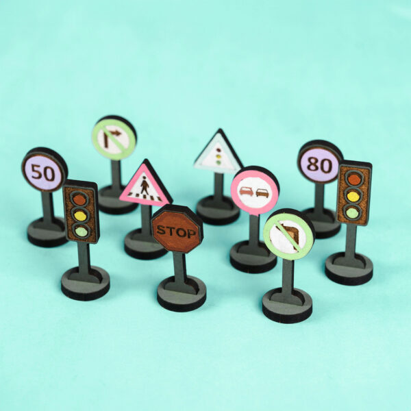 Figurki do kolorowania Traffic & Road Signs (Znaki Drogowe) - CRATEIT Town - obrazek 2