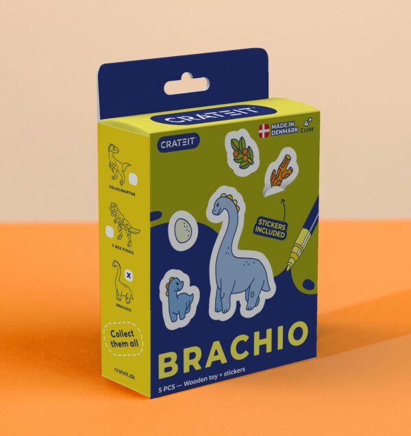 Figurki drewniane do kolorowania Dino Brachio - CRATEIT MINIS