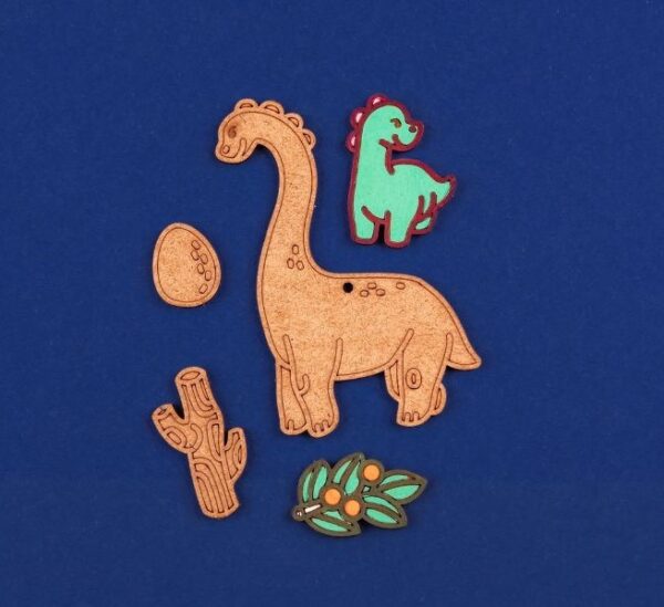 Figurki drewniane do kolorowania Dino Brachio - CRATEIT MINIS - obrazek 2