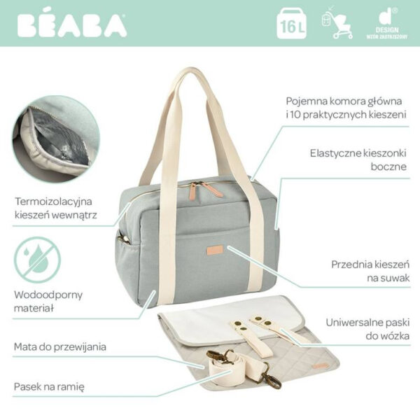 Torba dla mamy Paris Sage green Beaba - obrazek 9