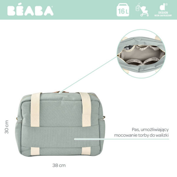 Torba dla mamy Paris Sage green Beaba - obrazek 8