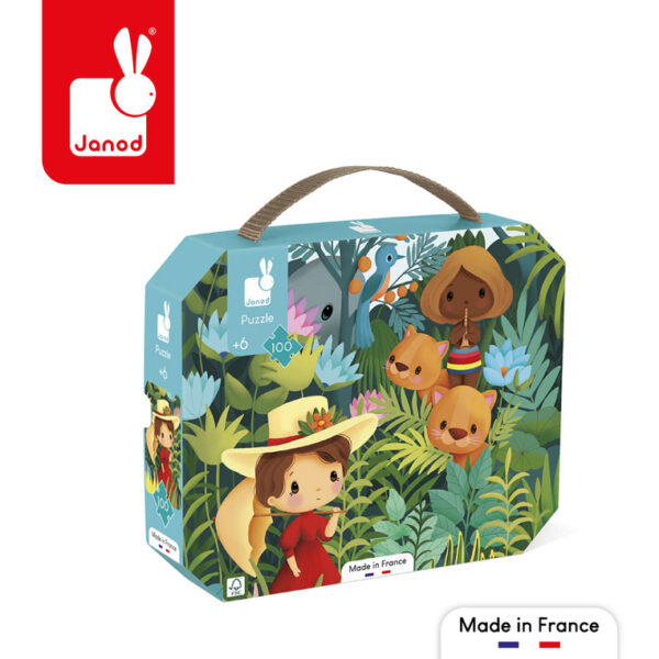 Puzzle w walizce Obraz inspirowany twórczością Rousseau 100 elementów 6+ Janod