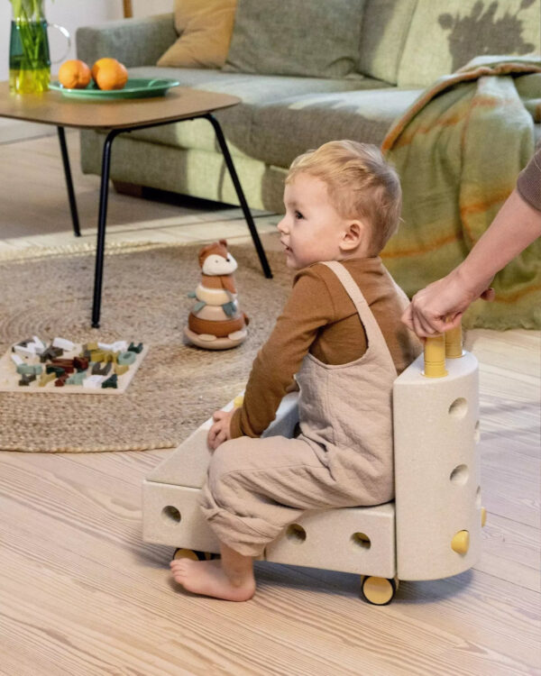 Kreatywne klocki rozwijające motorykę dużą, Sand Grey / Honey Yellow MODU Explorer set - obrazek 4