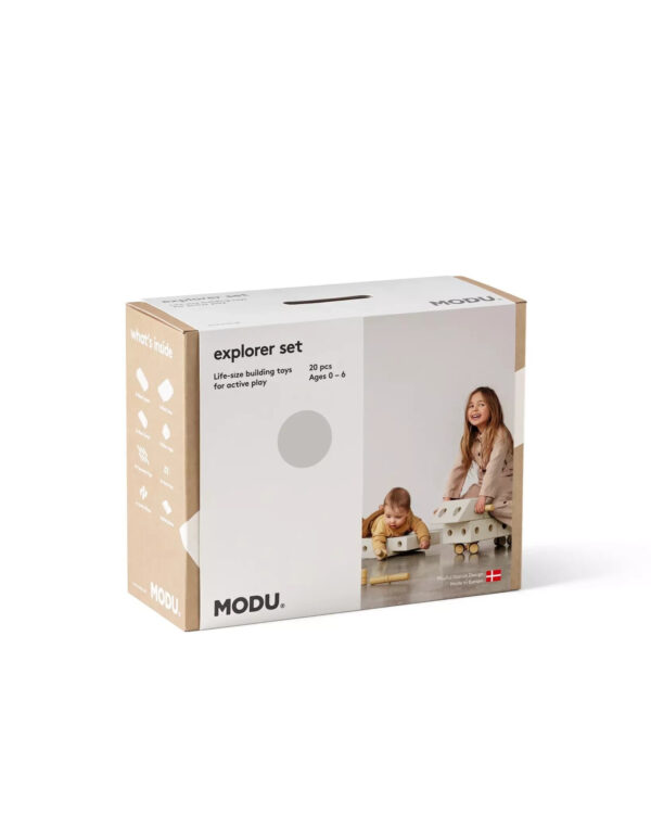 Kreatywne klocki rozwijające motorykę dużą, Sand Grey / Honey Yellow MODU Explorer set - obrazek 2