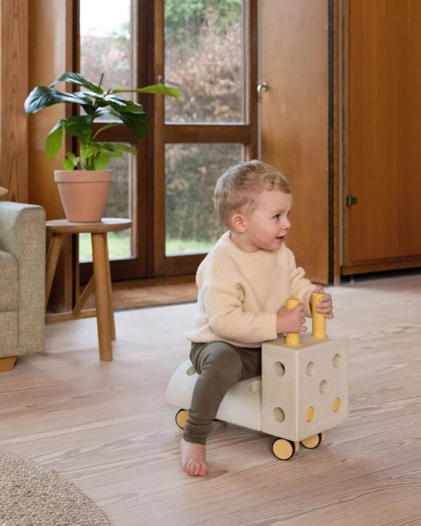 Kreatywne klocki rozwijające motorykę dużą, Sand Grey / Honey Yellow MODU Curiosity set - obrazek 4