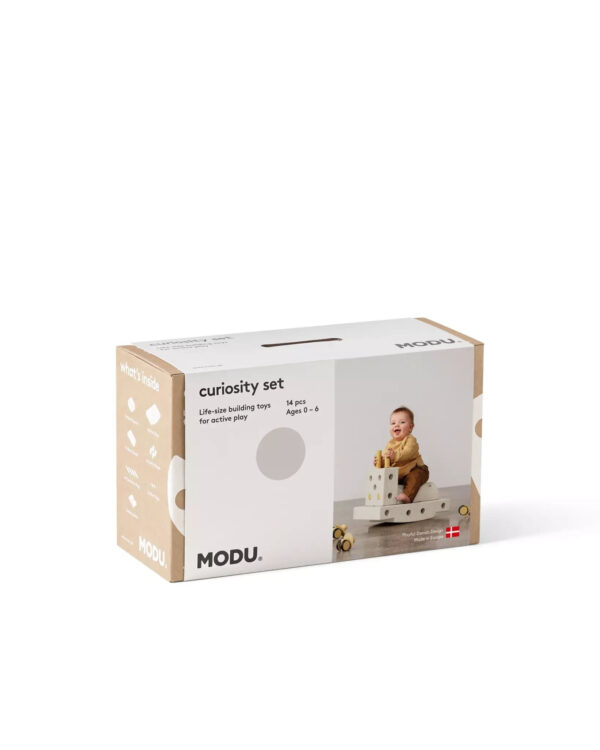 Kreatywne klocki rozwijające motorykę dużą, Sand Grey / Honey Yellow MODU Curiosity set - obrazek 2