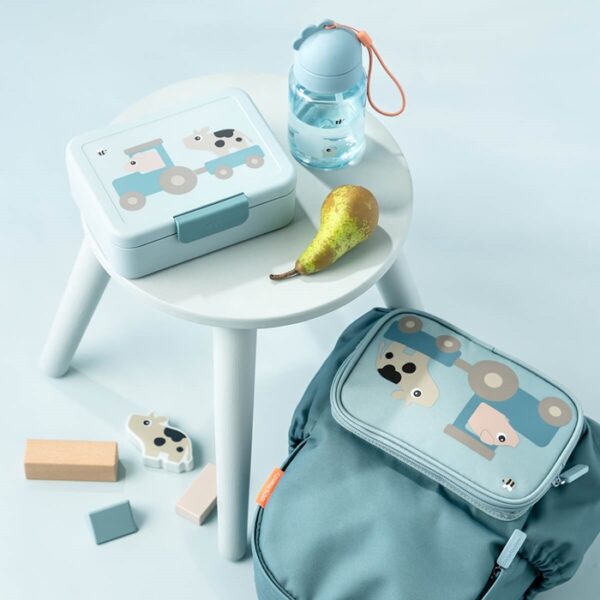 Lunchbox dla Dziecka z Podziałką Tiny Farm Blue Done by Deer - obrazek 3