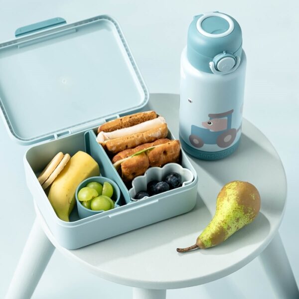 Lunchbox dla Dziecka z Podziałką Tiny Farm Blue Done by Deer - obrazek 2
