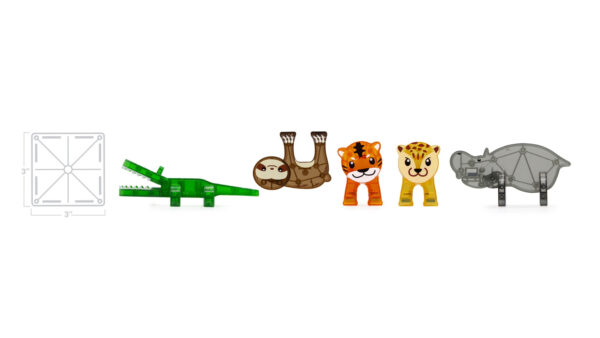 Klocki Magnetyczne Jungle Animals 25 el. MAGNA-TILES® - obrazek 4