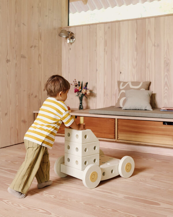 Kreatywne klocki rozwijające motorykę dużą, Sand Grey / Honey Yellow MODU Dreamer set - obrazek 6
