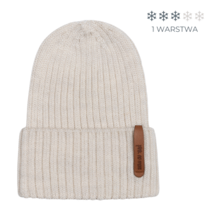 CZAPKA Z WEŁNY MERINO Latte - rozmiary Pink no More
