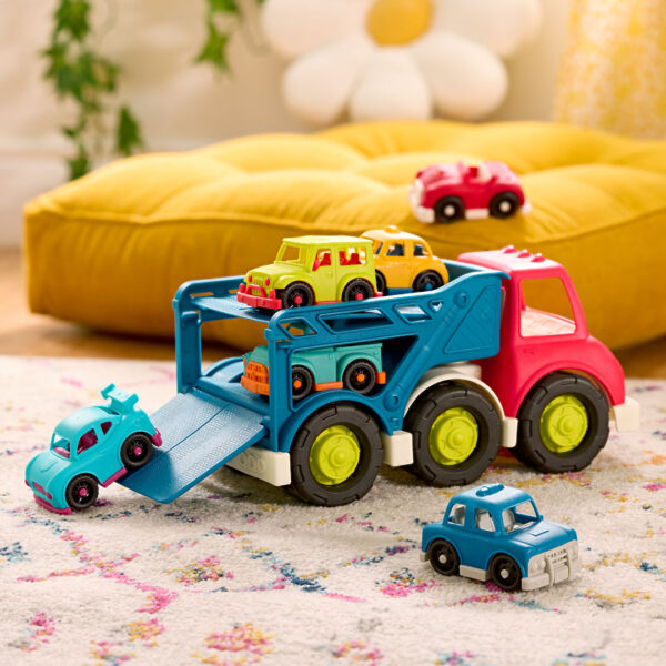 LAWETA z 6 AUTKAMI Happy Cruisers – Car Carrier – B.Toys - obrazek 2