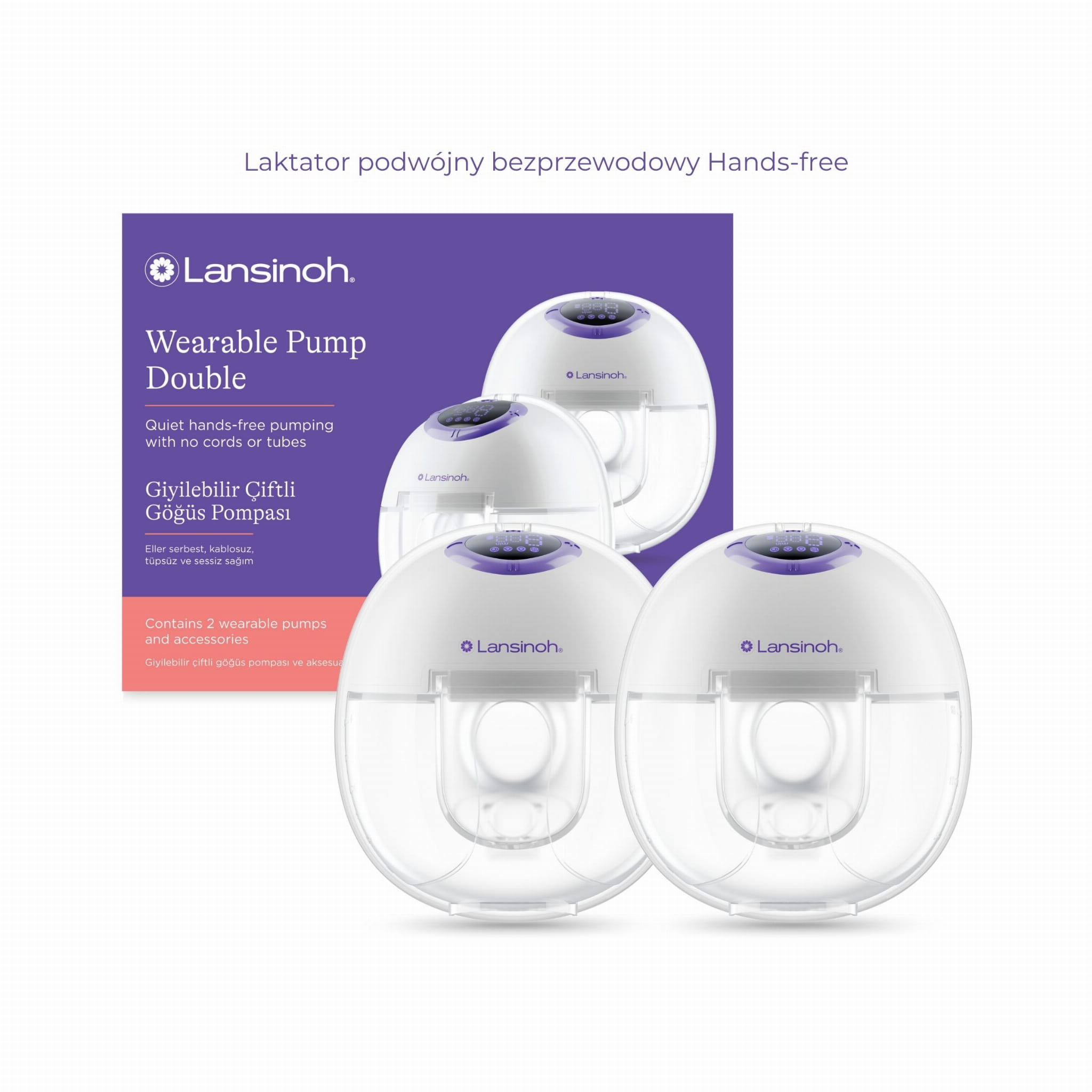 Laktator podwójny bezprzewodowy Hands-free LANSINOH