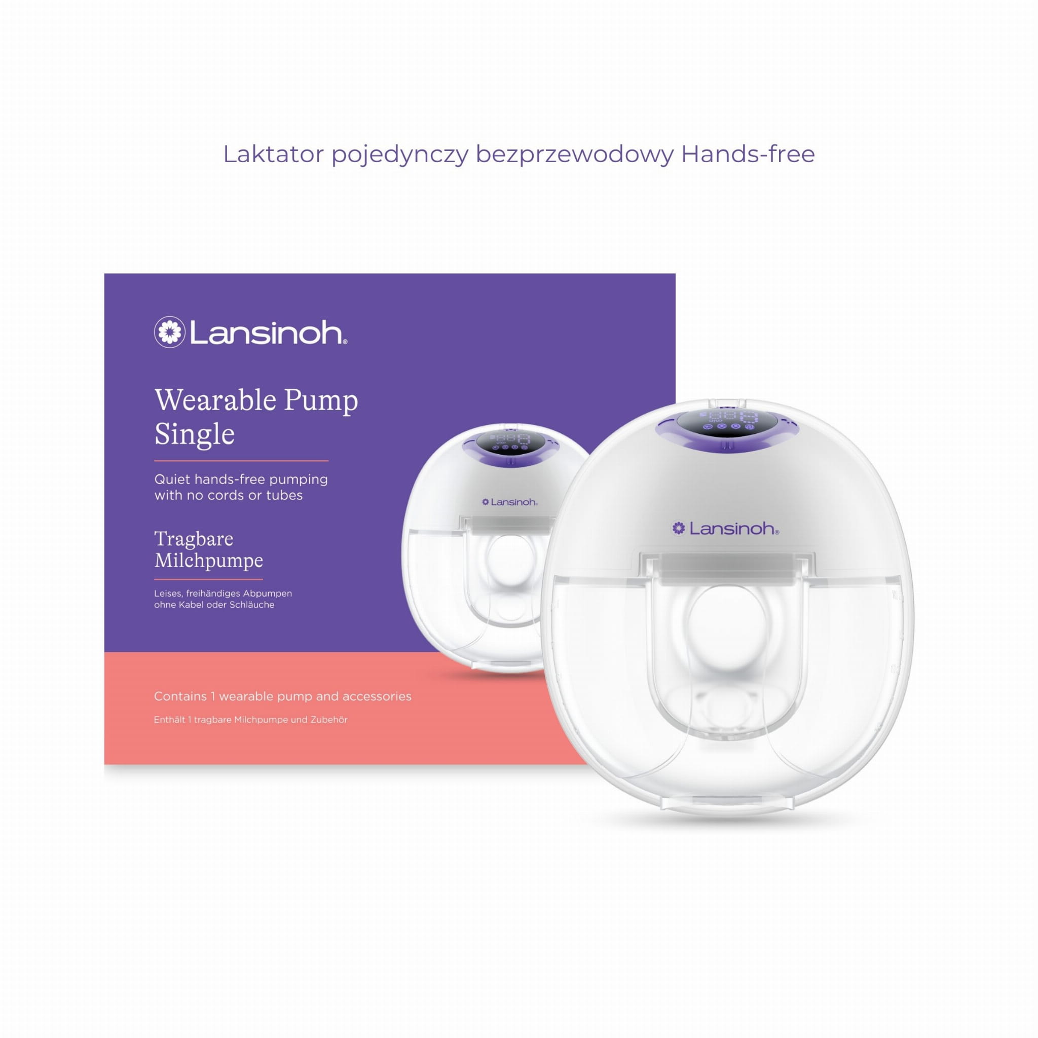 Laktator pojedynczy bezprzewodowy Hands-free LANSINOH